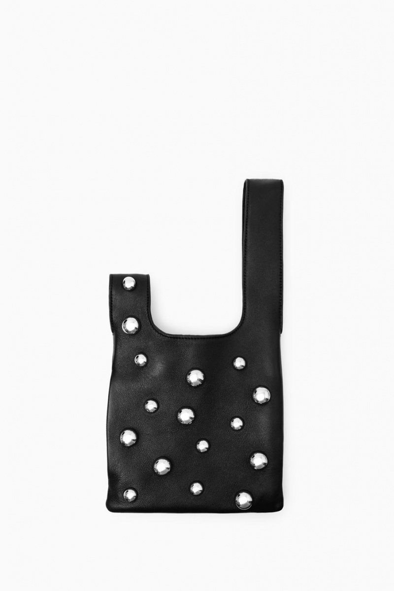 Bolso COS Studded Wristlet Pouch - Cuero Mujer Negros | 54623VUMJ