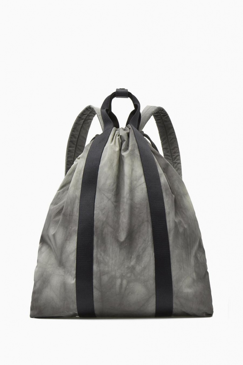 Bolso COS Tie-dye Print Drawstring - Nylon Hombre Grises | 04139YHUV