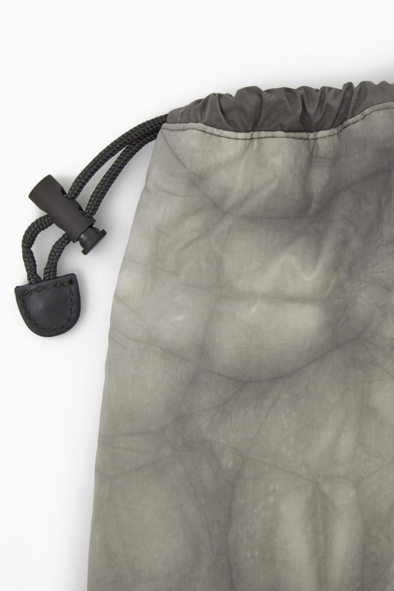 Bolso COS Tie-dye Print Drawstring - Nylon Hombre Grises | 04139YHUV