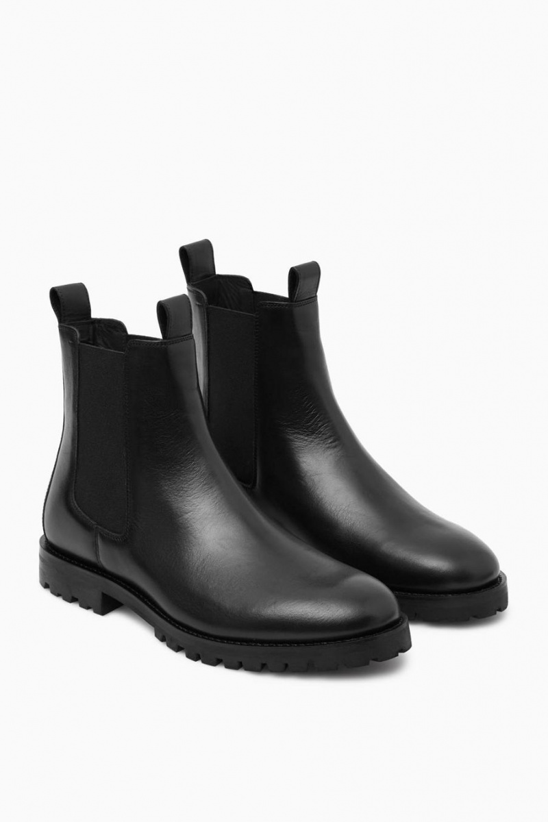 Botas Chelsea COS Cuero Hombre Negros | 83624SOKD