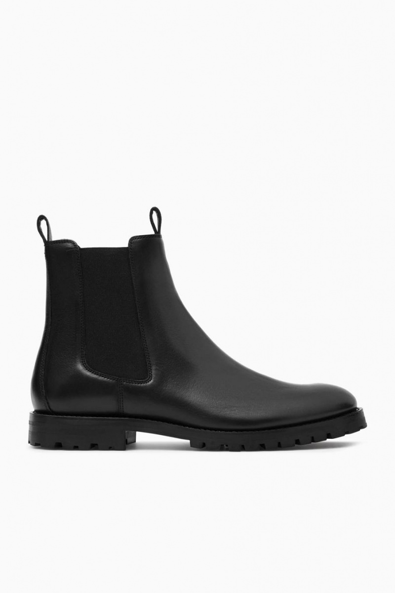 Botas Chelsea COS Cuero Hombre Negros | 83624SOKD