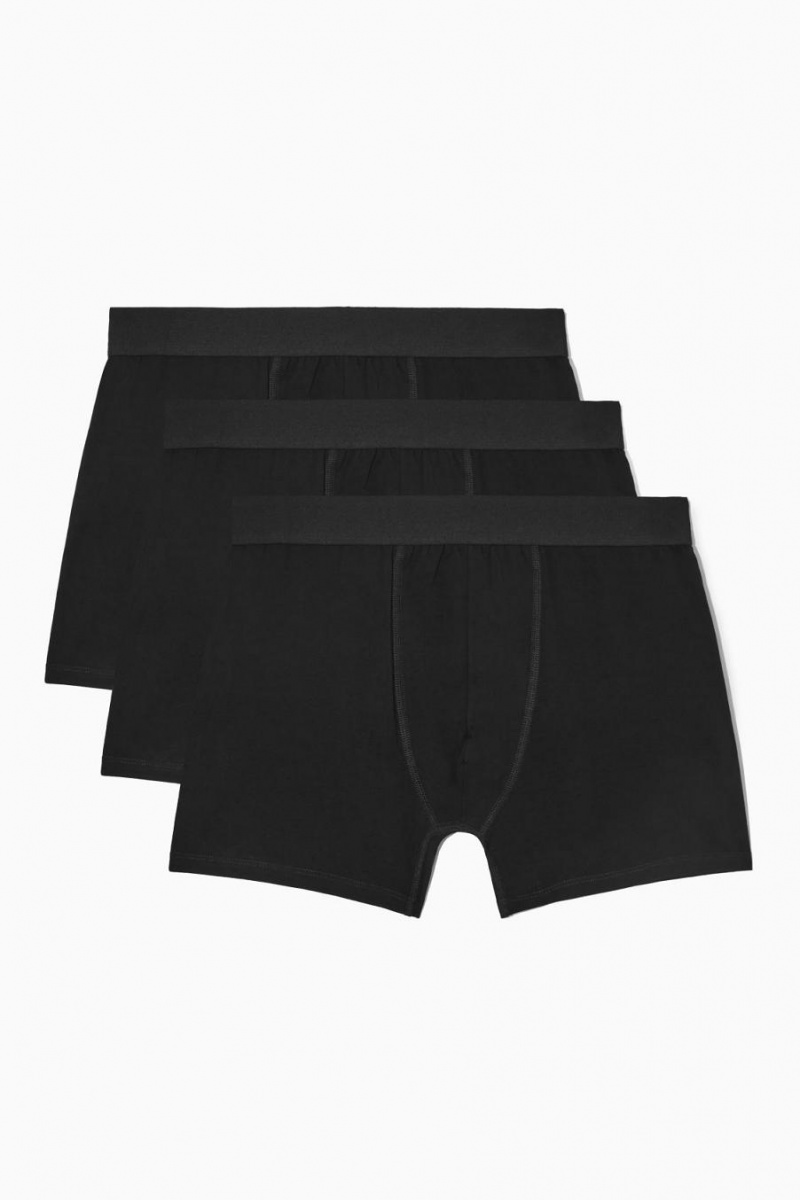 Bragas COS 3-pack Long Boxer Hombre Negros | 18950LBKO