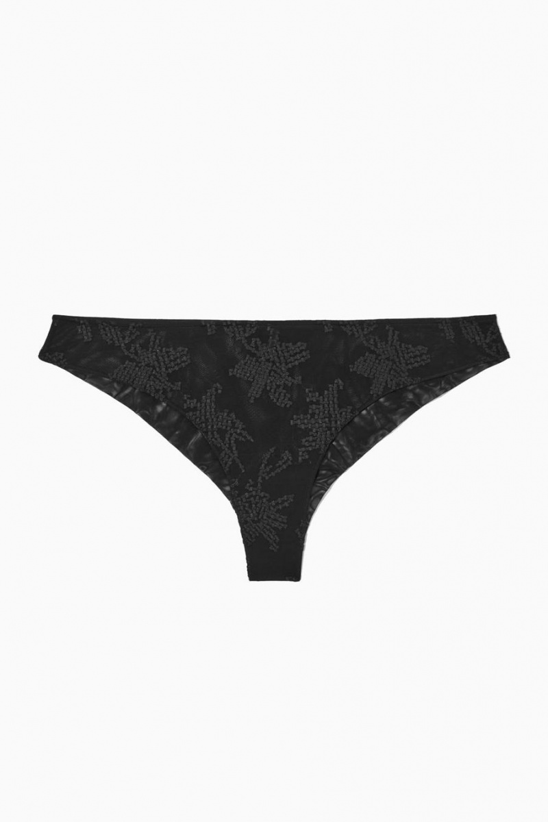 Bragas COS Embroidered Mesh Mujer Negros | 74628MDXQ