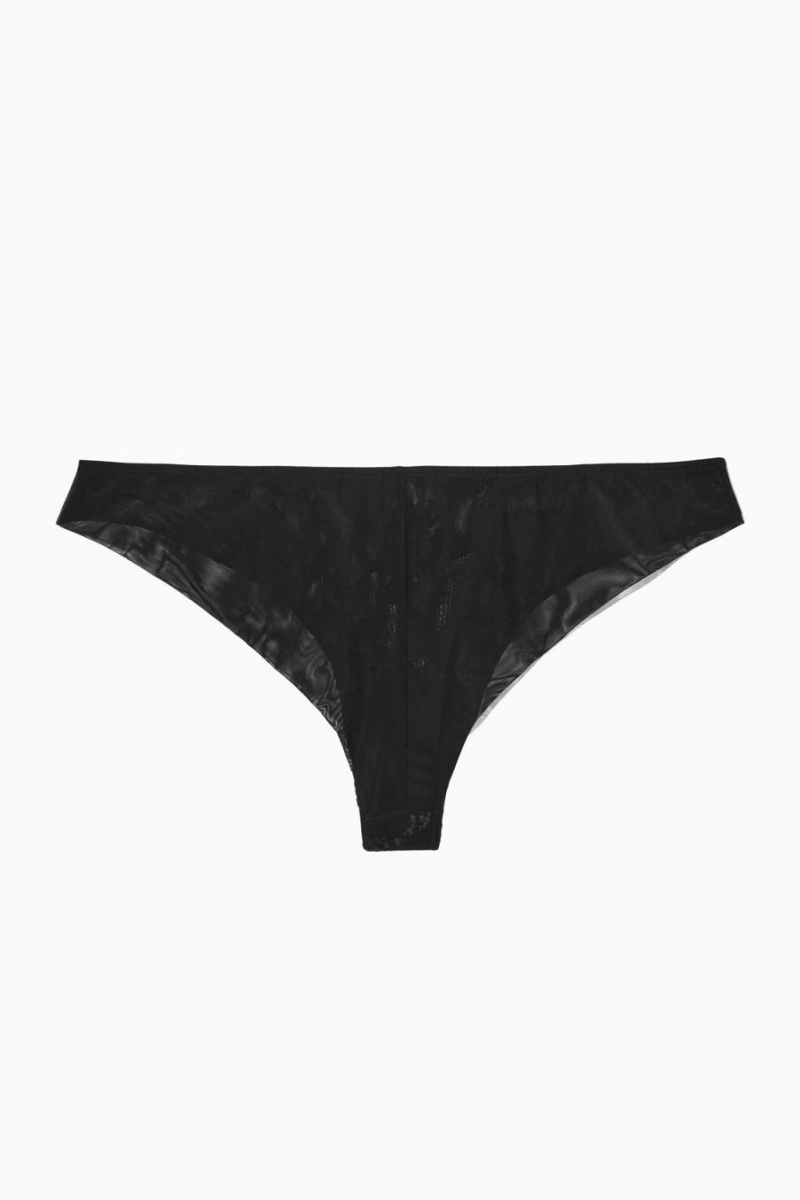 Bragas COS Embroidered Mesh Mujer Negros | 74628MDXQ