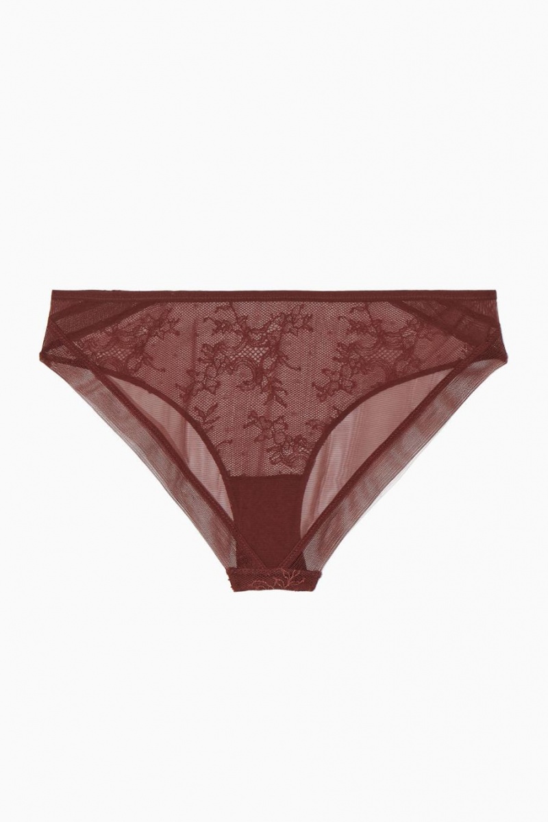 Bragas COS Encaje Mujer Vino | 72654HXKD