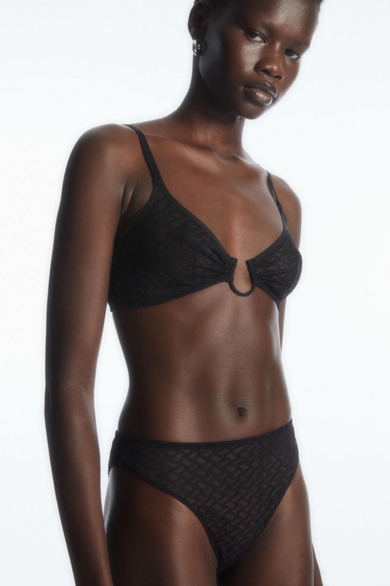 Bragas COS Geometric Mesh Mujer Negros | 14628ZOAI