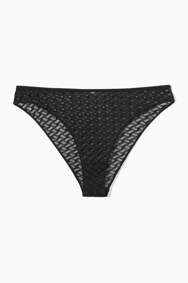 Bragas COS Geometric Mesh Mujer Negros | 14628ZOAI