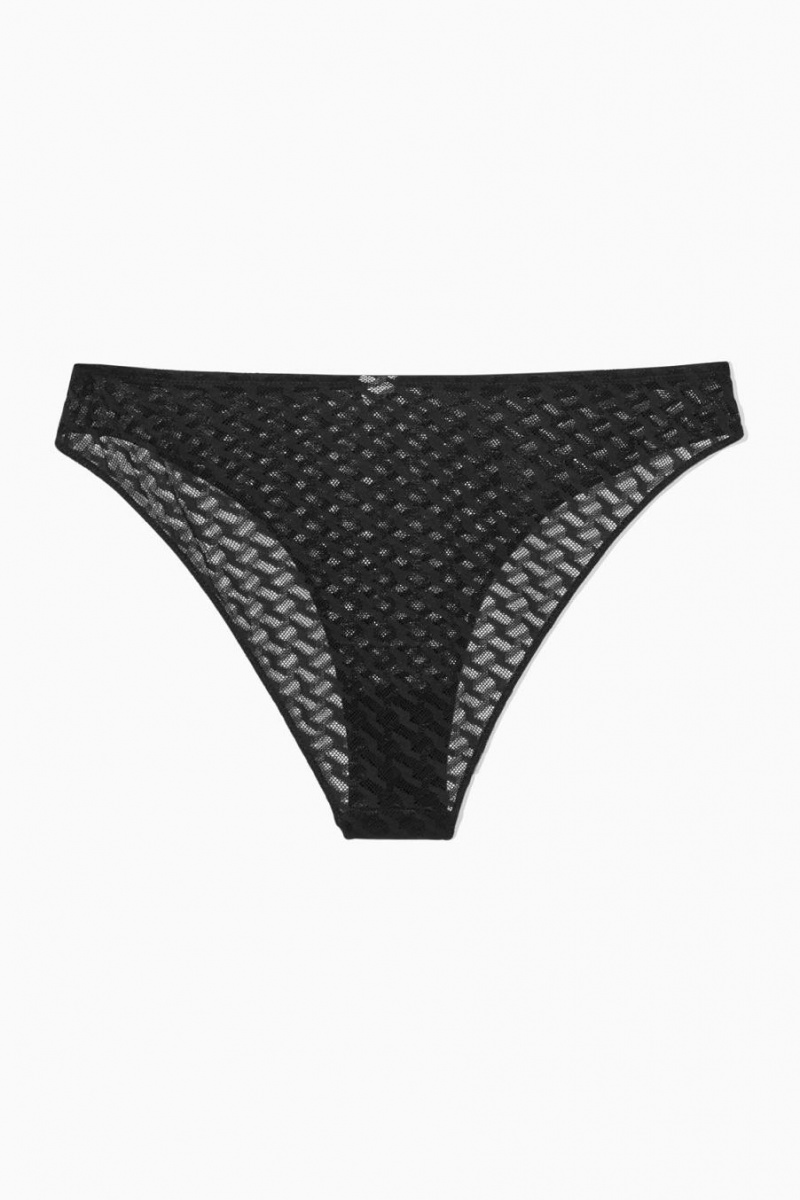 Bragas COS Geometric Mesh Mujer Negros | 14628ZOAI