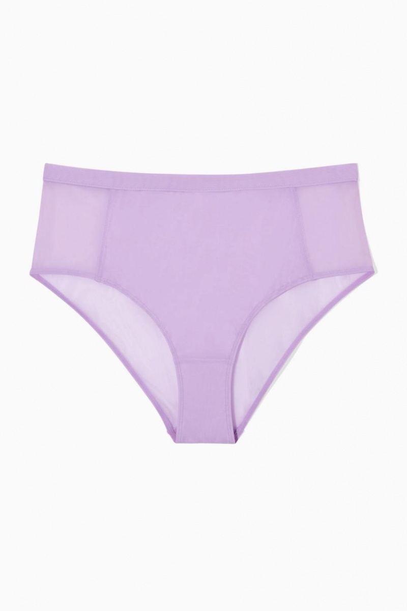 Bragas COS High-waisted Mesh-panel Mujer Morados Claro | 98620WCDM