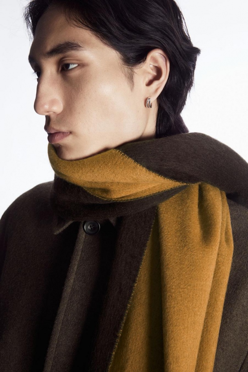 Bufanda COS Lana And Cashmere-blend Fringed Hombre Marrom Oscuro | 10978YECJ