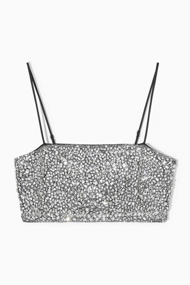 Bustier COS Crystal-embellished Mujer Negros | 64792AJBQ