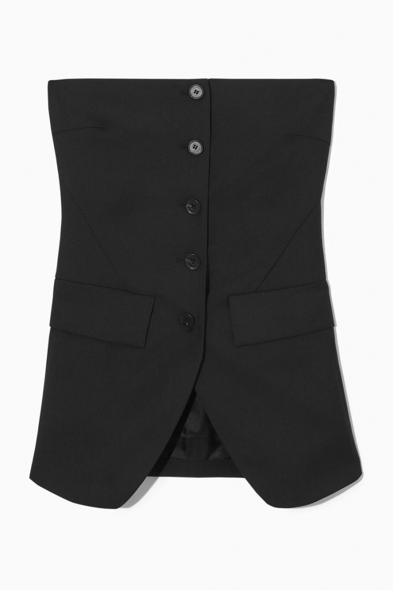 Bustier COS Tailored Single-breasted Mujer Negros | 87693JVNX