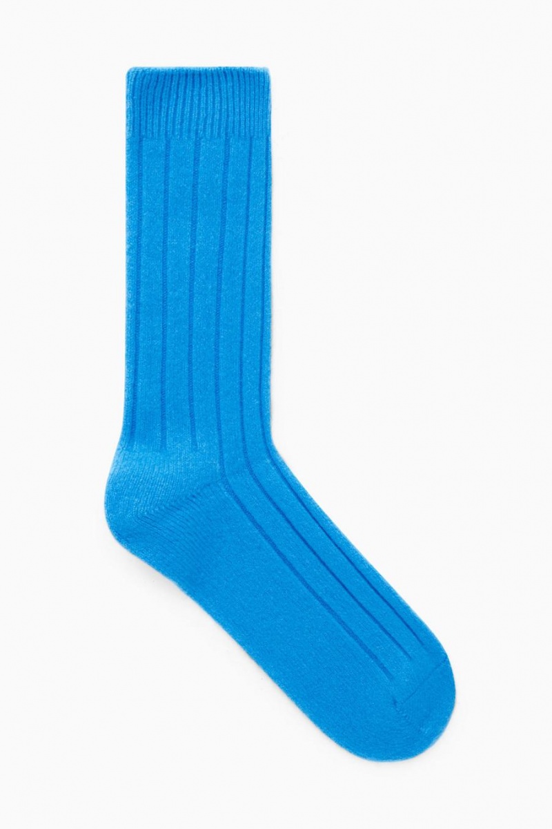 Calcetines COS Fornido Cashmere Hombre Azules Claro | 21746JFLA