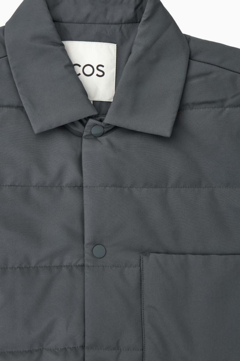 Camisa COS Acolchado Acolchado Overshirt Hombre Grises Oscuro | 23609FVER