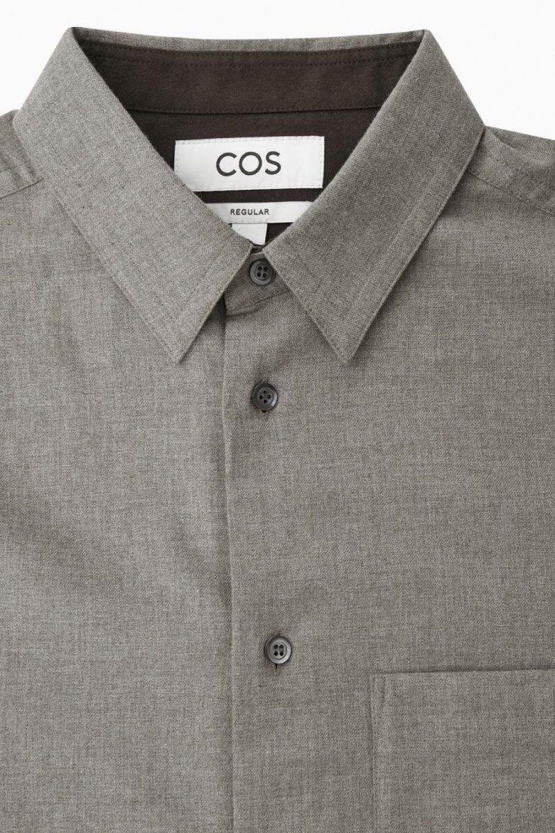 Camisa COS Brushed-cotton Hombre Grises | 78905QRUN