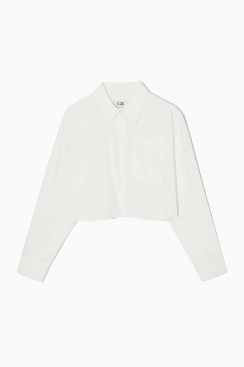 Camisa COS Cropped Poplin Mujer Blancos | 26170CGAU