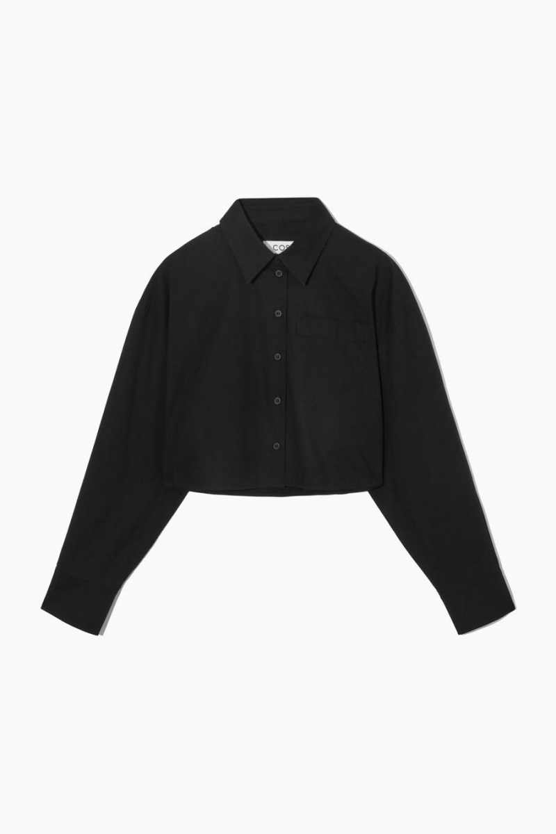 Camisa COS Cropped Poplin Mujer Negros | 09165EIWV