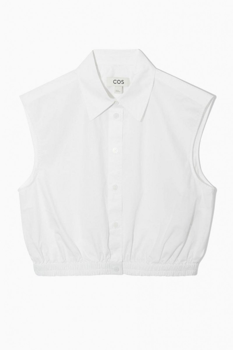 Camisa COS Cropped Sin Manga Mujer Blancos | 08964BAJR