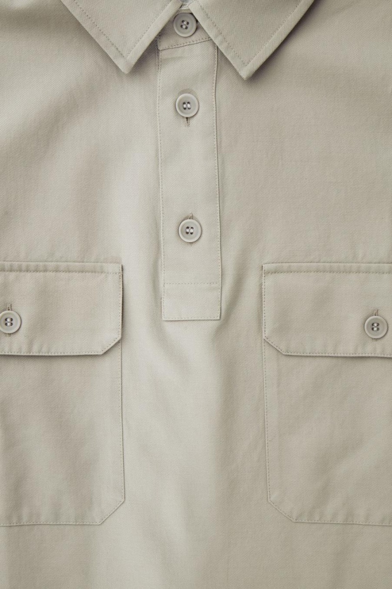 Camisa COS Half-placket Utility Hombre Beige | 96183VWZN