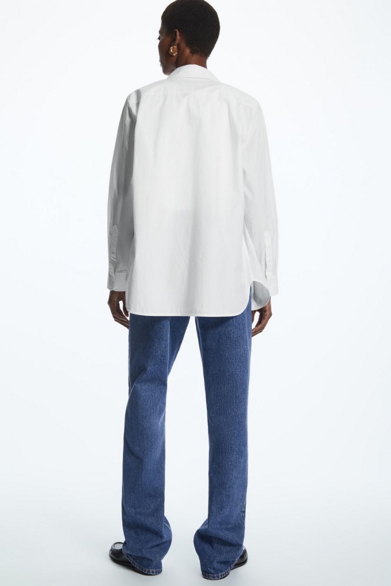 Camisa COS Minimal Concealed-placket Mujer Blancos | 21396SOPD