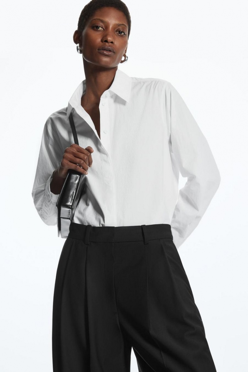 Camisa COS Minimal Concealed-placket Mujer Blancos | 21396SOPD