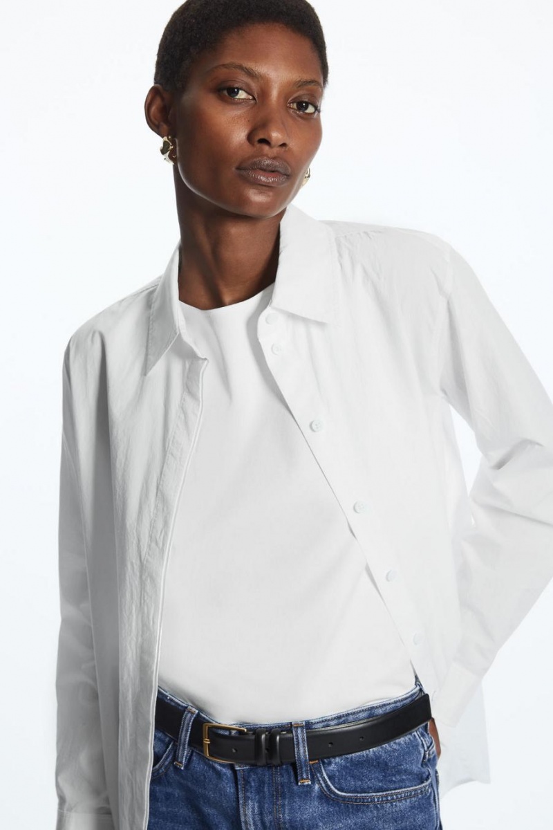 Camisa COS Minimal Concealed-placket Mujer Blancos | 21396SOPD