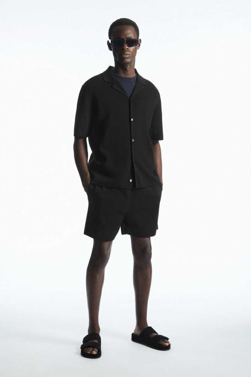 Camisa COS Minimal De Punto Hombre Negros | 13457RKDV