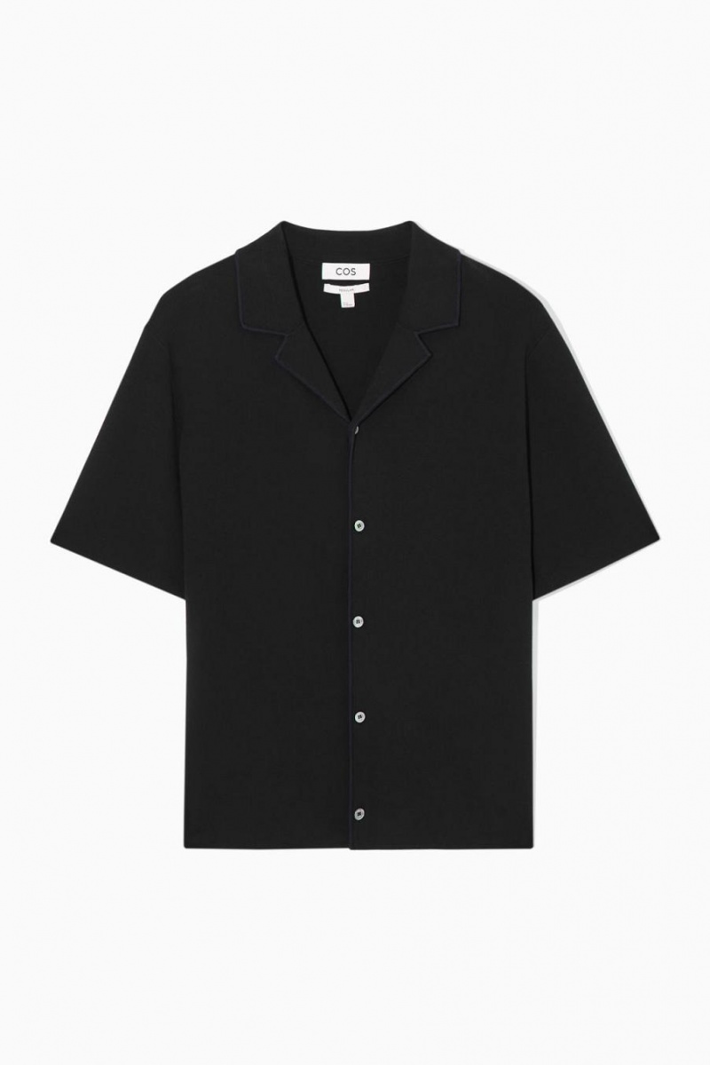 Camisa COS Minimal De Punto Hombre Negros | 13457RKDV