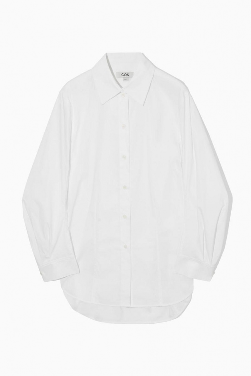 Camisa COS Oversized Algodon-blend Mujer Blancos | 40173VZAH