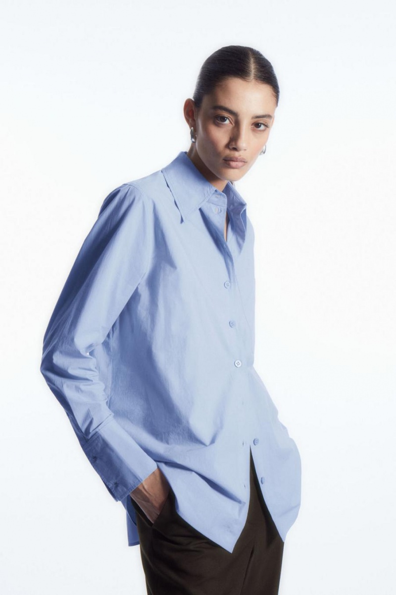 Camisa COS Oversized Tailored Mujer Azules Claro | 02618TSYU