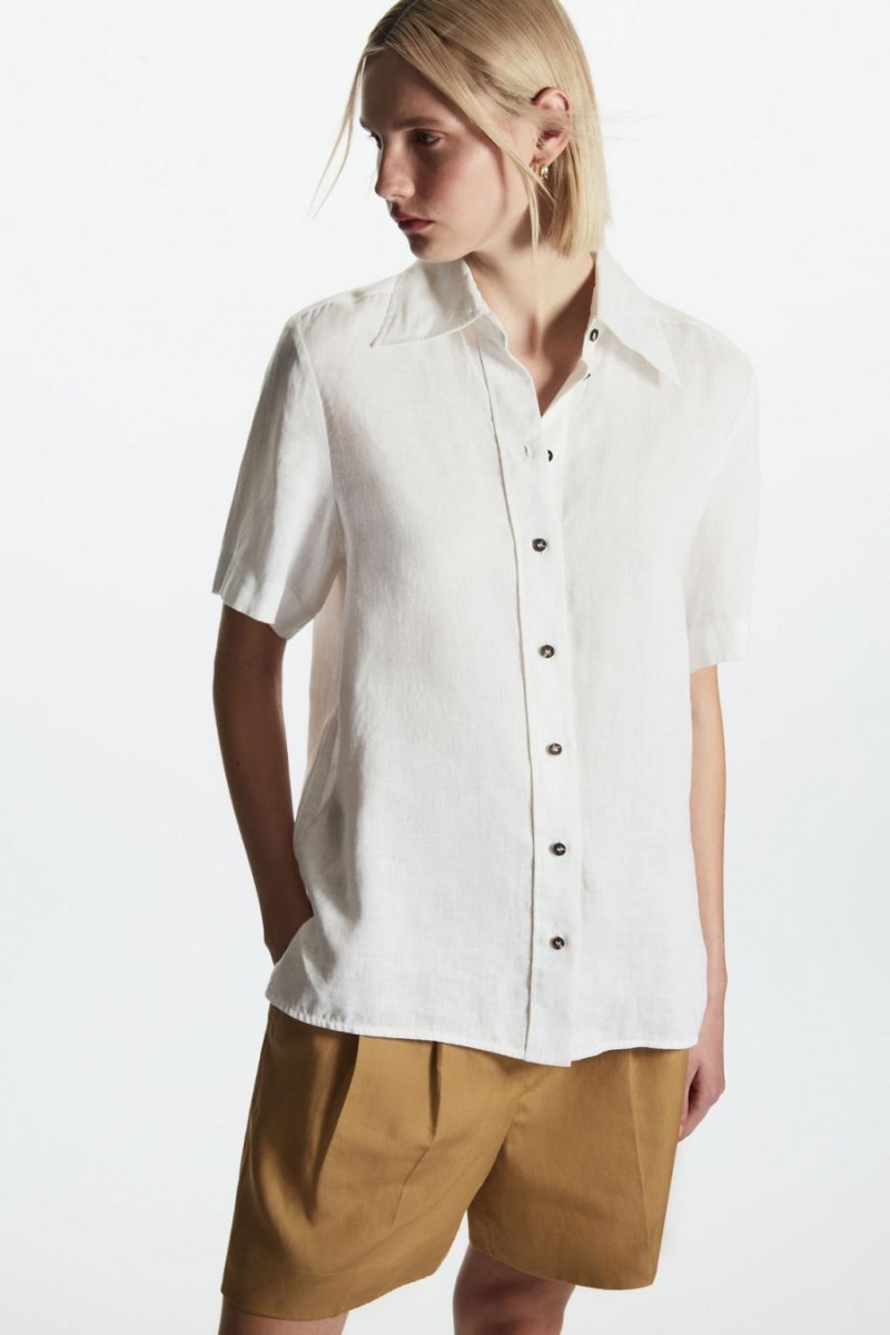 Camisa COS Regular-fit Linen Mujer Blancos | 68913MXUK