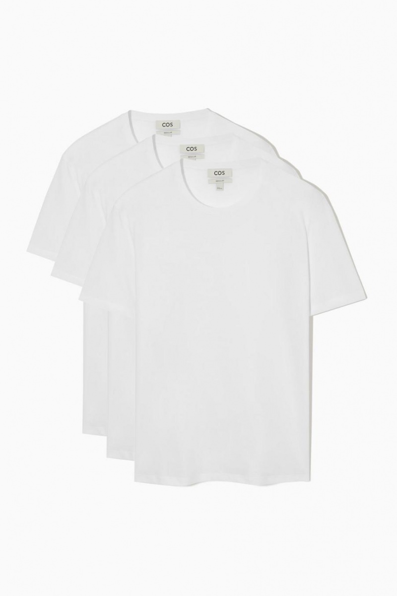 Camiseta COS 3-pack The Extra Fine Hombre Blancos | 98702QGHE