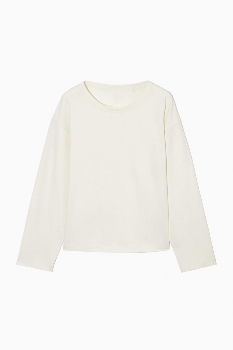 Camiseta COS Boxy Long-sleeved Mujer Blancos | 19640IZBL