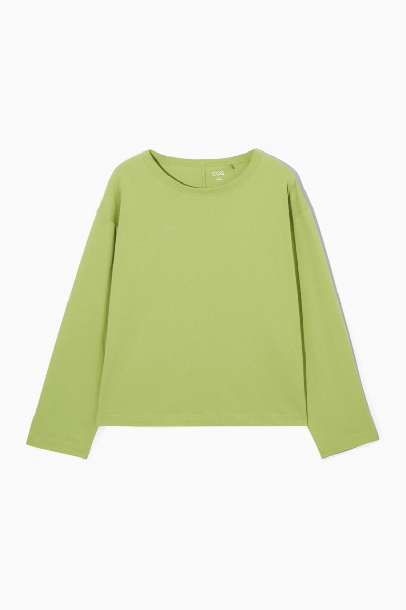 Camiseta COS Boxy Long-sleeved Mujer Verdes Claro | 58203XYHN