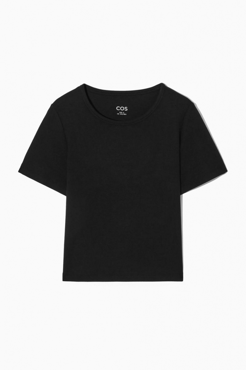 Camiseta COS Cropped Slim-fit Mujer Negros | 80215VUWB