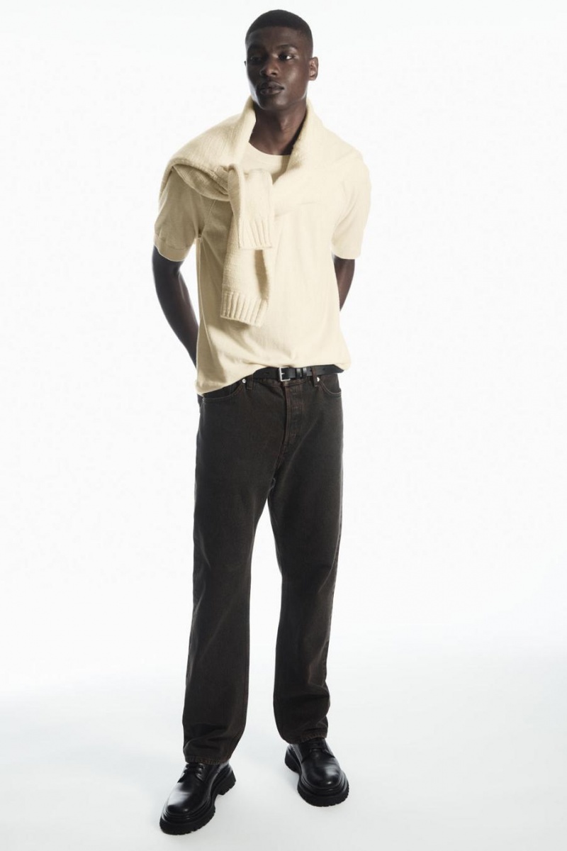 Camiseta COS De Punto Cashmere-blend Hombre Creme | 76203DYFO