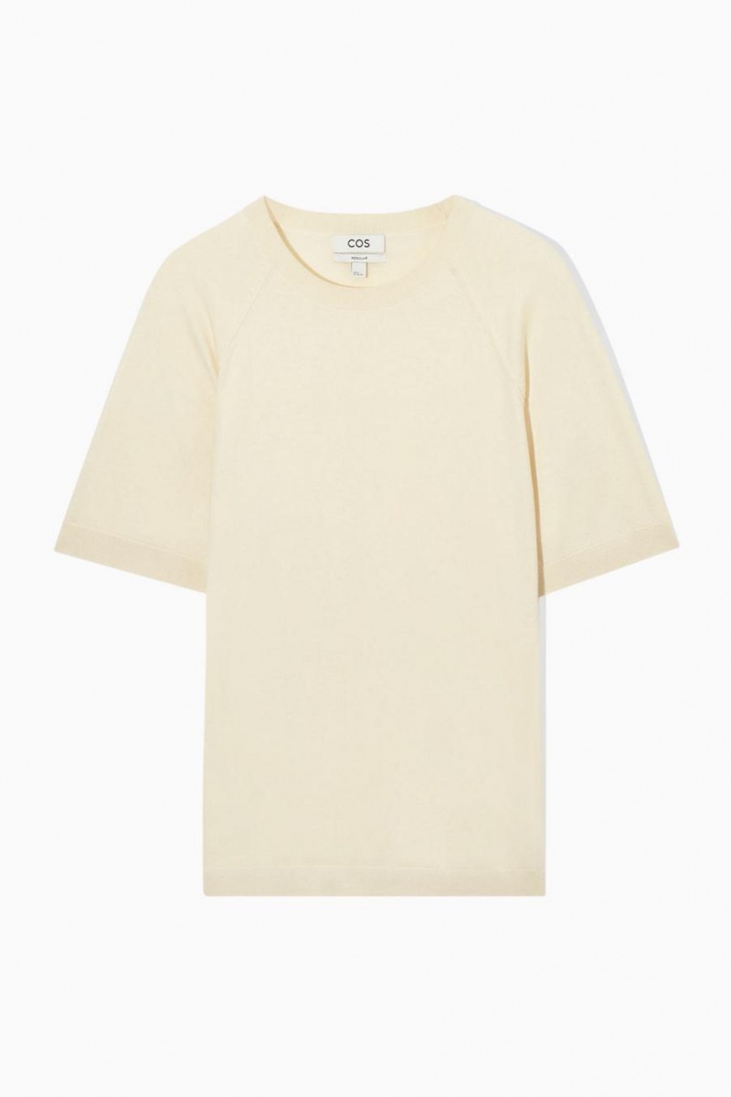 Camiseta COS De Punto Cashmere-blend Hombre Creme | 76203DYFO