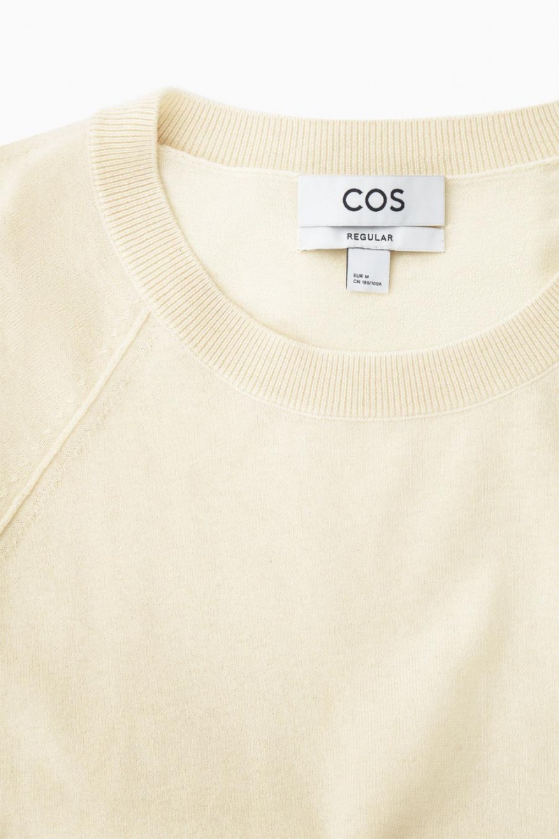 Camiseta COS De Punto Cashmere-blend Hombre Creme | 76203DYFO