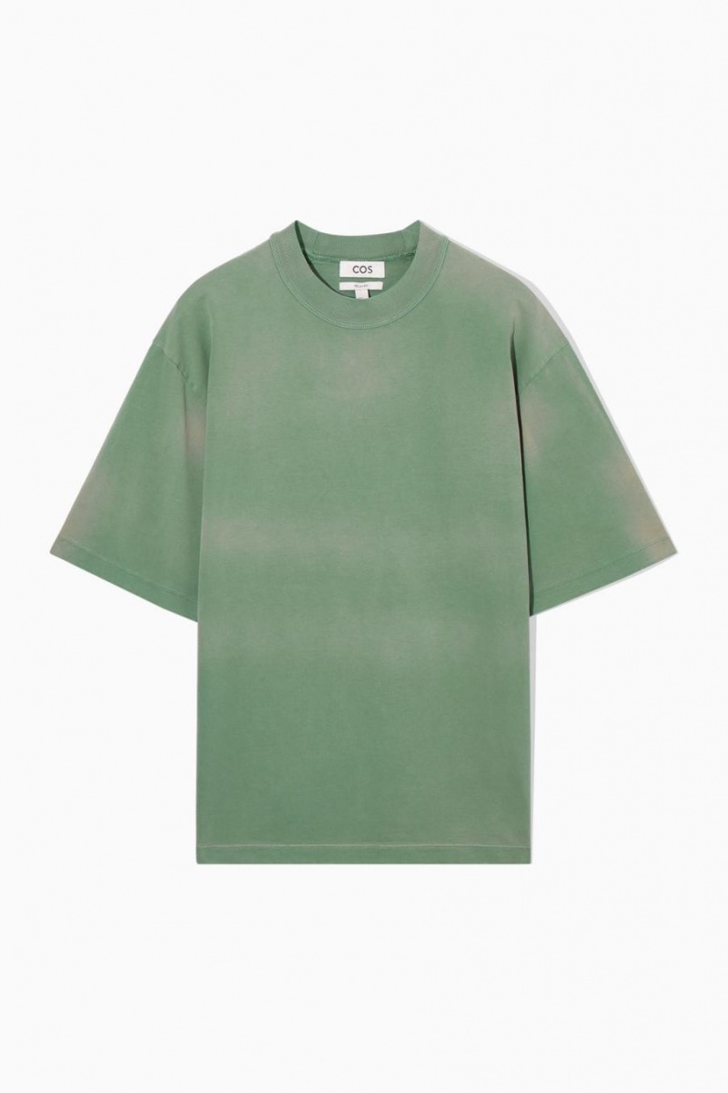 Camiseta COS Heavyweight Mock-neck Hombre Verdes | 57318NXPH