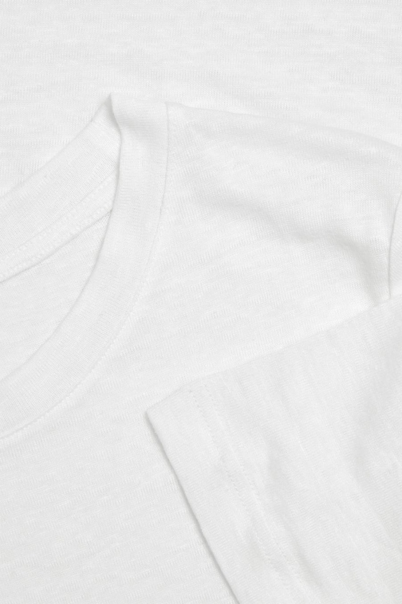 Camiseta COS Linen Mujer Blancos | 45270NUFQ