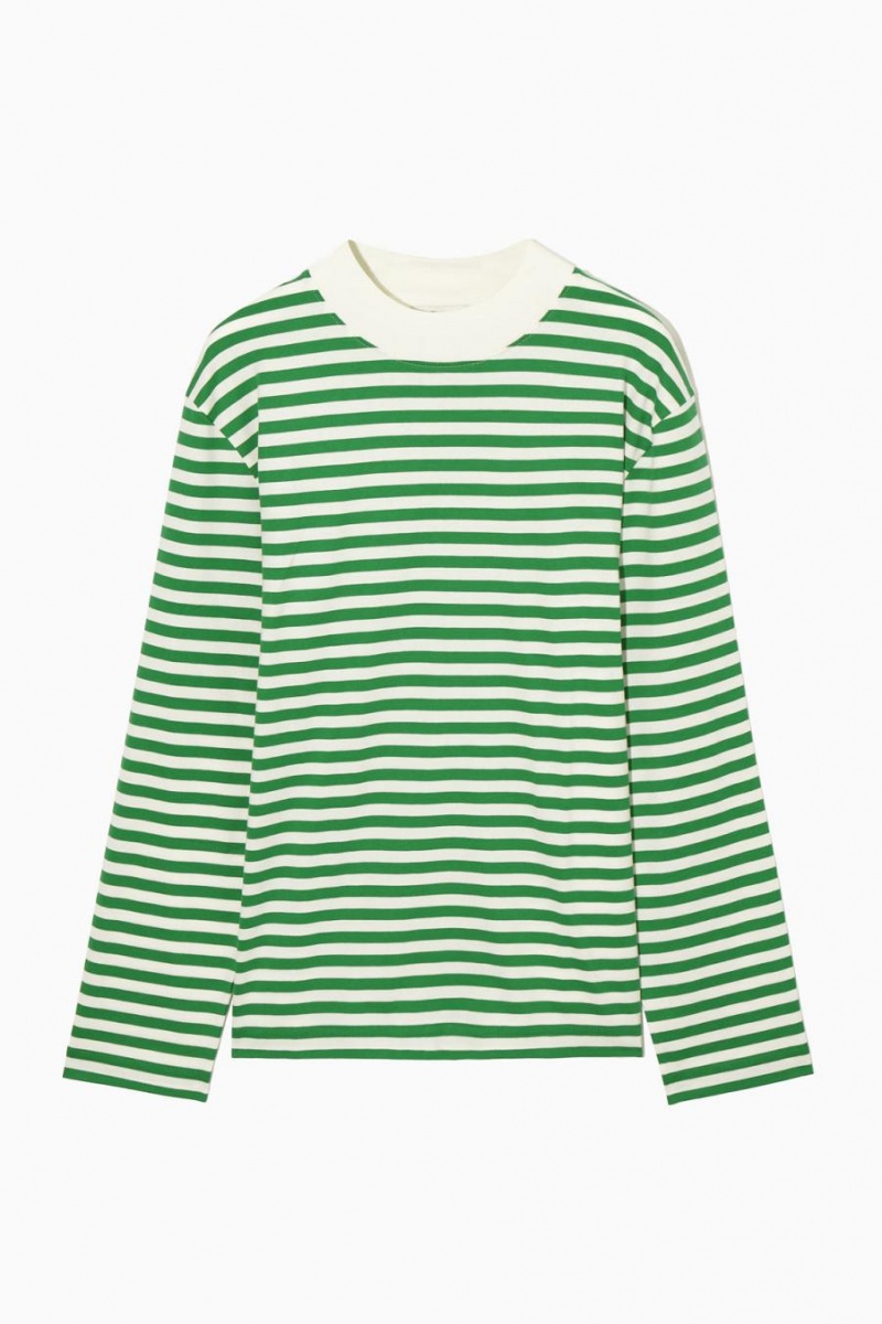 Camiseta COS Long-sleeved Mock-neck Mujer Verdes | 70283QOCB