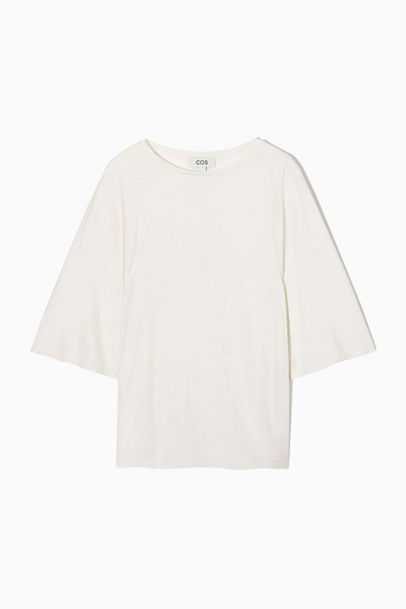 Camiseta COS Pure Mulberry Silk Mujer Blancos | 19674ETFX