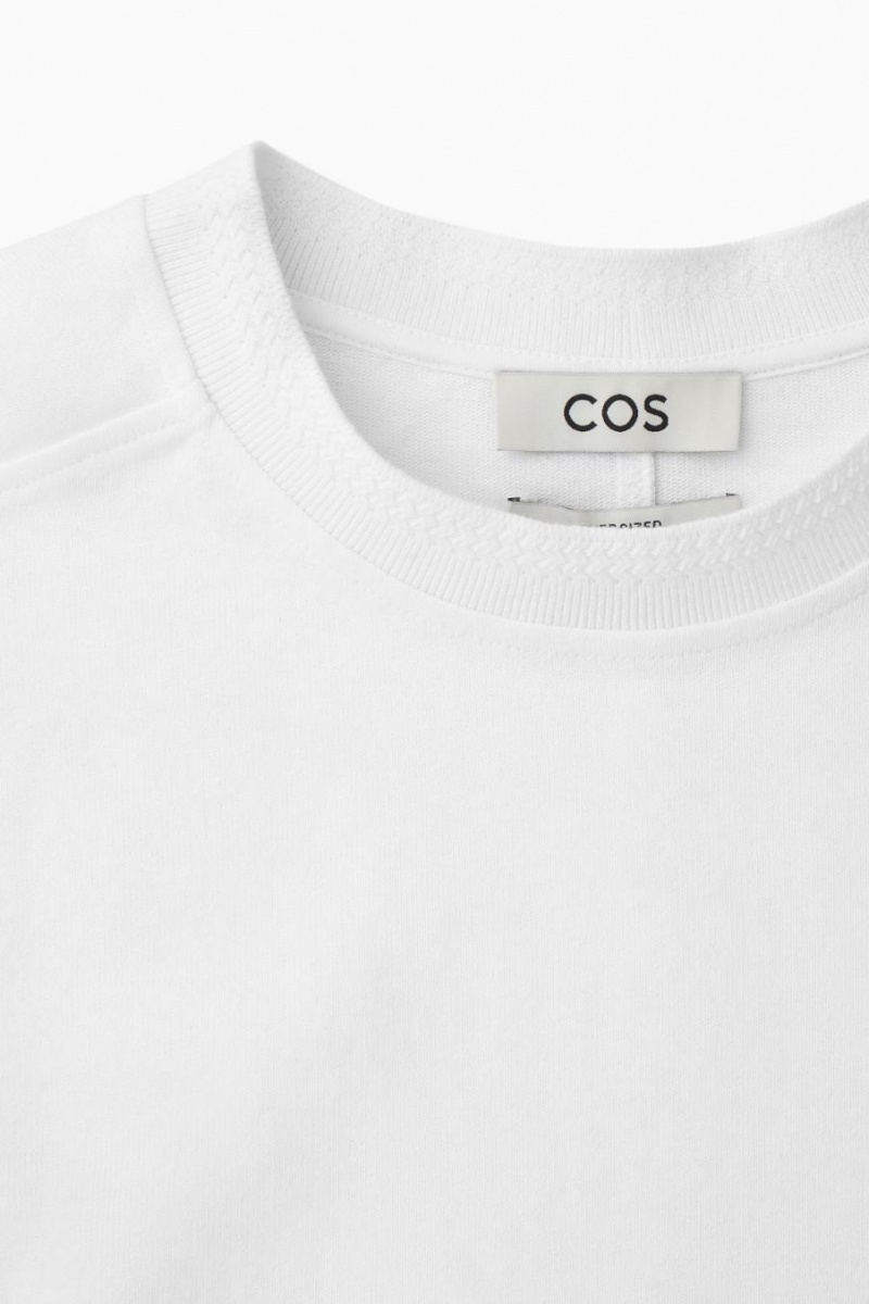 Camiseta COS Relaxed-fit Panelled Hombre Blancos | 90728VMAS