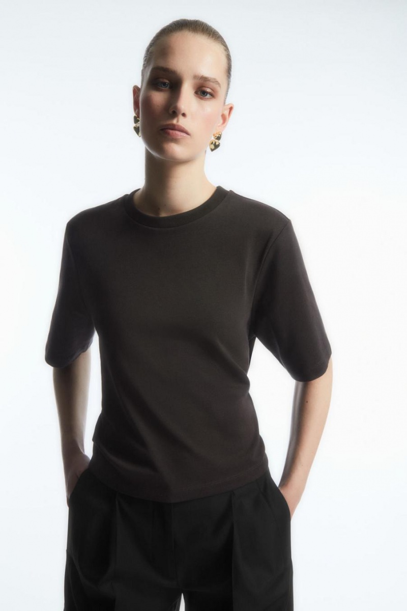 Camiseta COS The Bow Back Mujer Marrom Oscuro | 80617VGPS