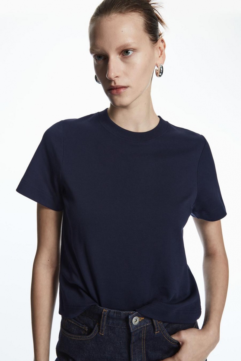 Camiseta COS The Clean Cut Mujer Azul Marino | 79524YEFL