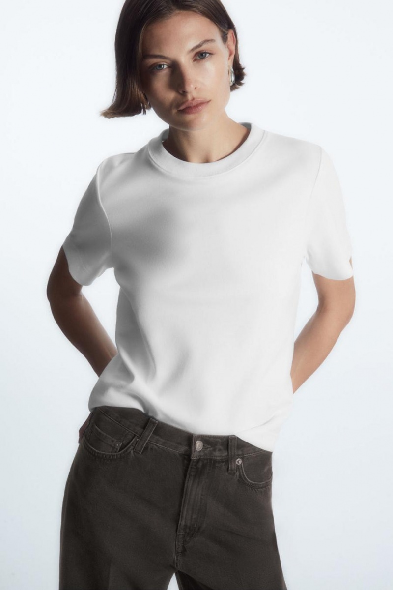 Camiseta COS The Clean Cut Mujer Blancos | 84962ZSKH