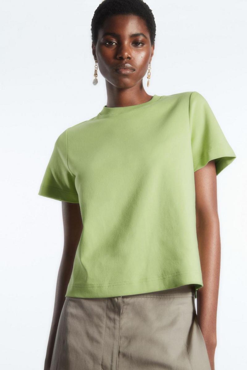 Camiseta COS The Clean Cut Mujer Verdes Claro | 47916HYPN