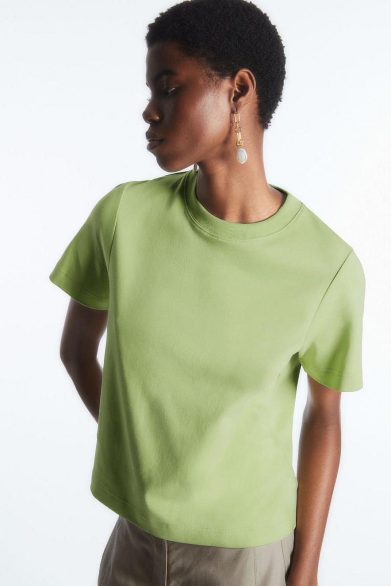 Camiseta COS The Clean Cut Mujer Verdes Claro | 47916HYPN