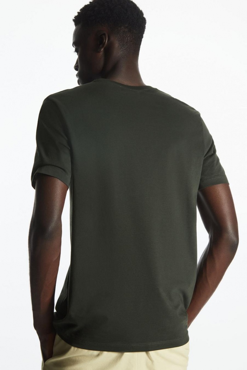 Camiseta COS The Extra Fine Hombre Verdes Oscuro | 91752PRQW