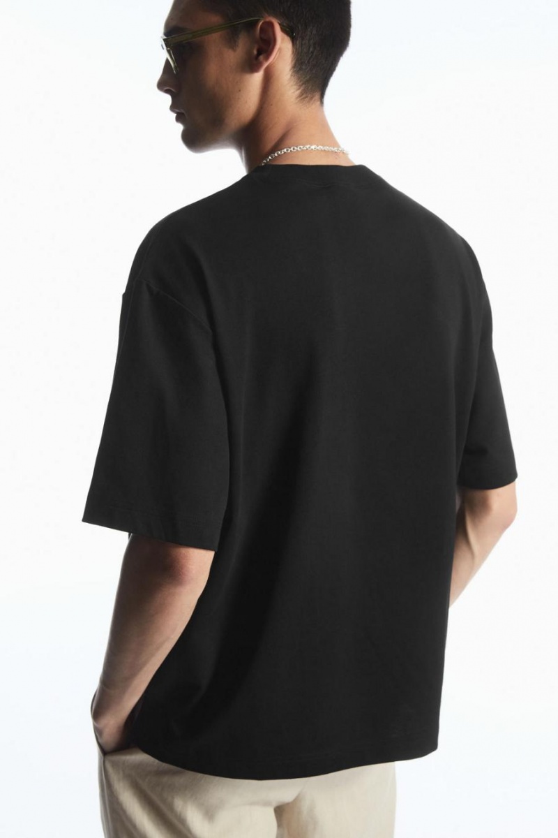 Camiseta COS The Heavy Duty Hombre Negros | 06189LHNY